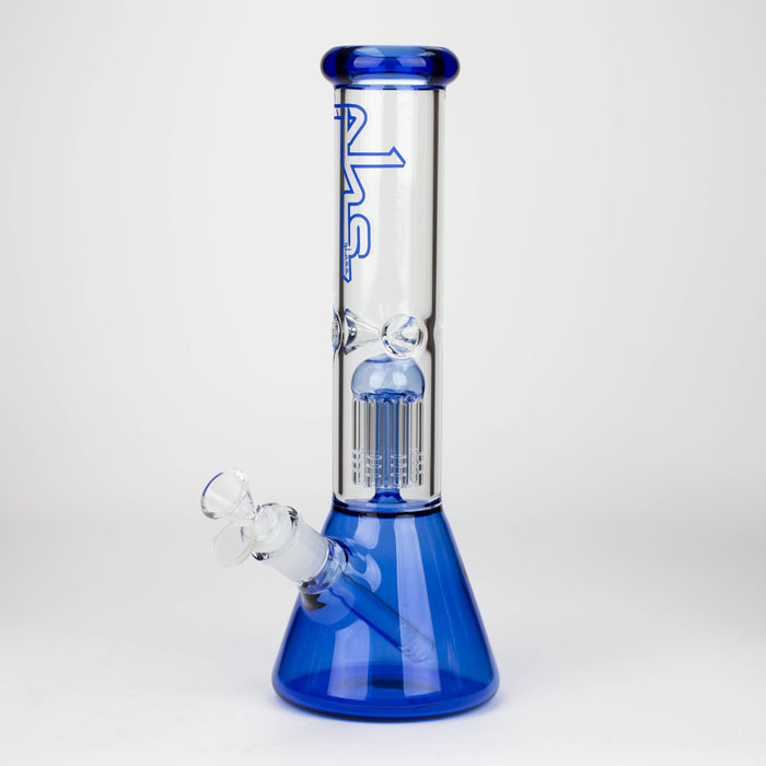 PHS | 12" Glass beaker color Bong with tree arm percolator [PHSPR-12] Bongs Purple Haze Smoke Inc Blue-D