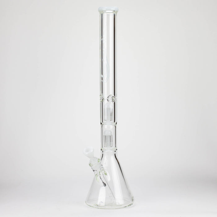 GENIE | 24" Dual 6 arms 9mm glass water beaker bong [GB1906] Glass Bong ONE White