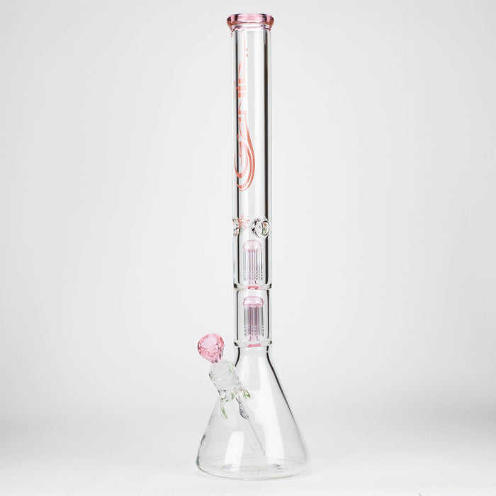 GENIE | 24" Dual 6 arms 9mm glass water beaker bong [GB1906] Glass Bong ONE Pink