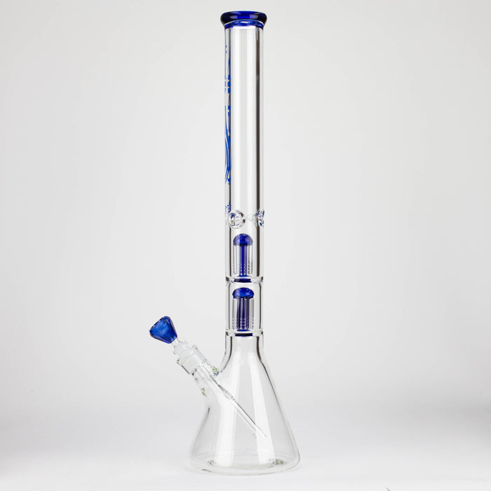 GENIE | 24" Dual 6 arms 9mm glass water beaker bong [GB1906]