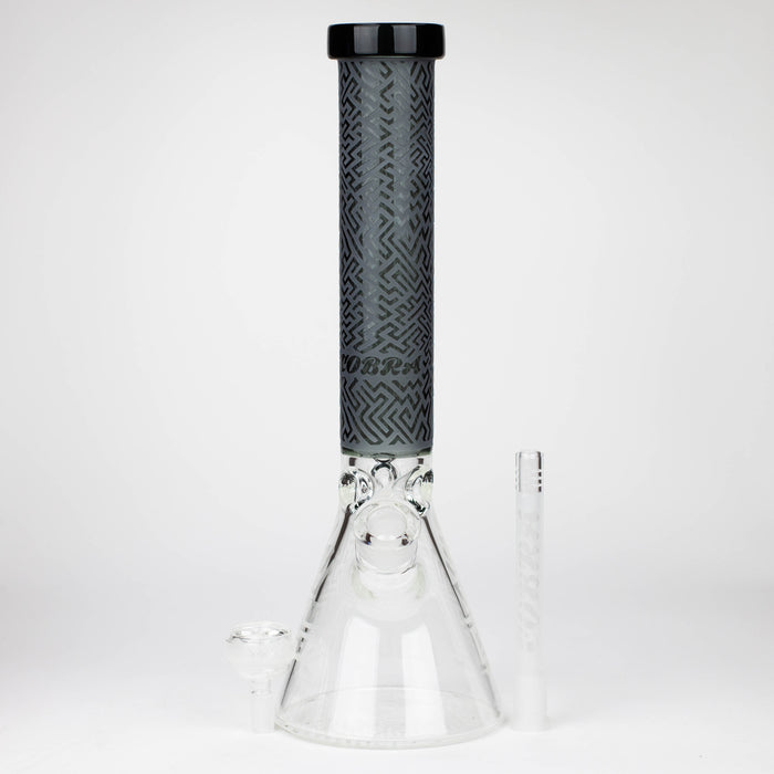 COBRA | 15" sandblasted artwork tube 7 mm glass water bong [YK04] Glass Bong JJ Distribution