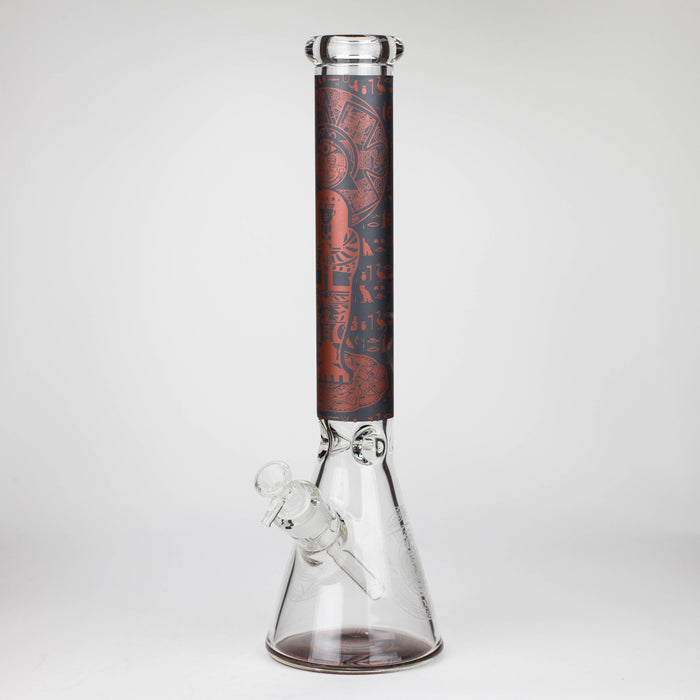 15.5" Egyptian Hieroglyph / 7 mm / Glass Bong [LL034-RED] Glass Bong JJ Distribution