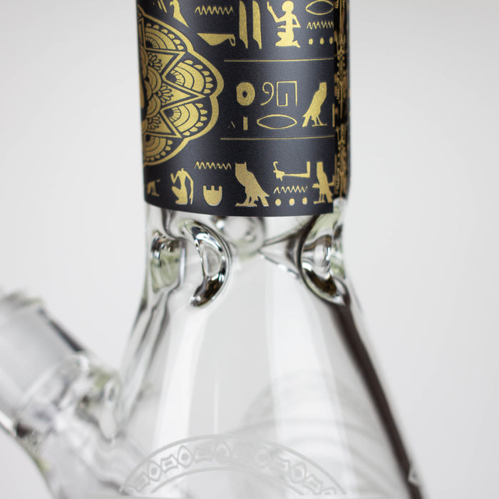 15.5" Egyptian Hieroglyph / 7 mm / Glow in the dark / Glass Bong [LL034-YLW] Glass Bong JJ Distribution