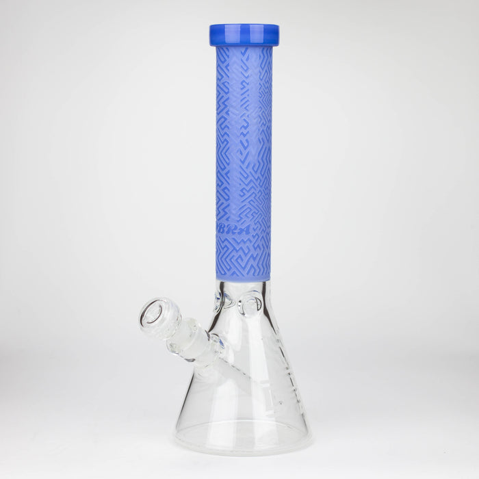 COBRA | 15" sandblasted artwork tube 7 mm glass water bong [YK04] Glass Bong JJ Distribution Blue