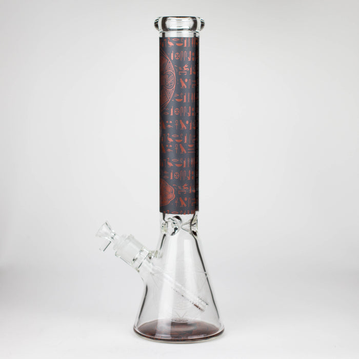 15.5" Egyptian Hieroglyph / 7 mm / Glass Bong [LL034-RED] Glass Bong JJ Distribution