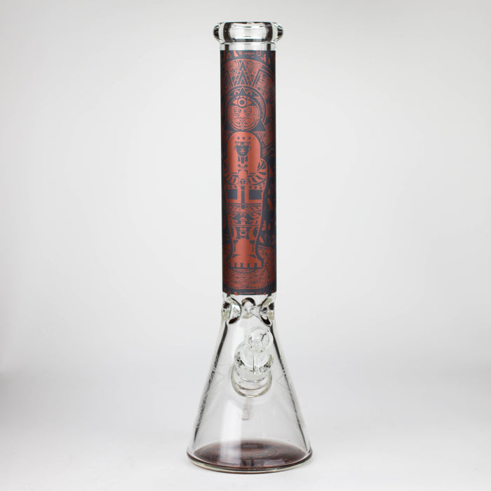 15.5" Egyptian Hieroglyph / 7 mm / Glass Bong [LL034-RED] Glass Bong JJ Distribution