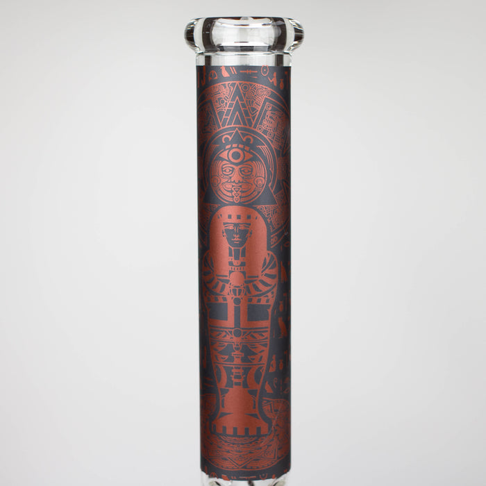 15.5" Egyptian Hieroglyph / 7 mm / Glass Bong [LL034-RED] Glass Bong JJ Distribution