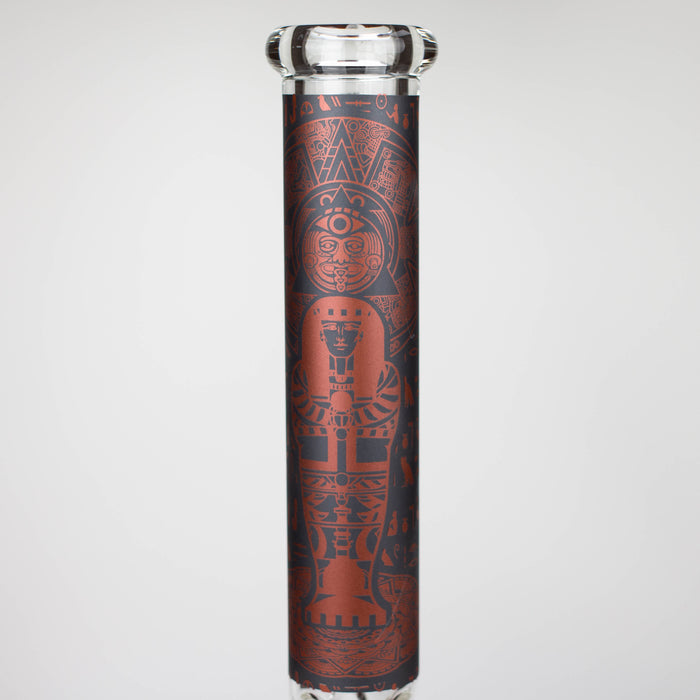 15.5" Egyptian Hieroglyph / 7 mm / Glass Bong  [LL034-RED]
