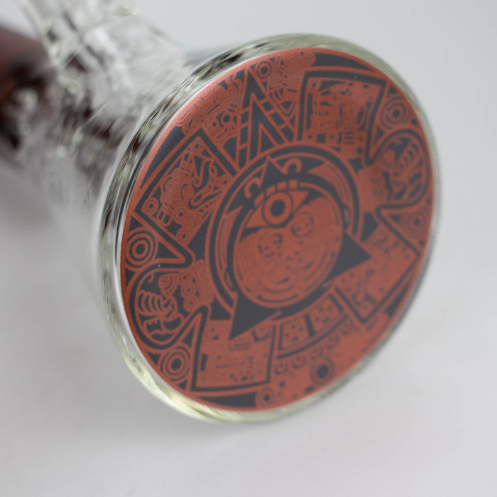 15.5" Egyptian Hieroglyph / 7 mm / Glass Bong [LL034-RED] Glass Bong JJ Distribution