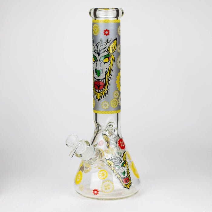 13.5 " JJ WOLF GLOW IN THE DARK GLASS BONG [LL036] Glass Bong JJ Distribution YELLOW