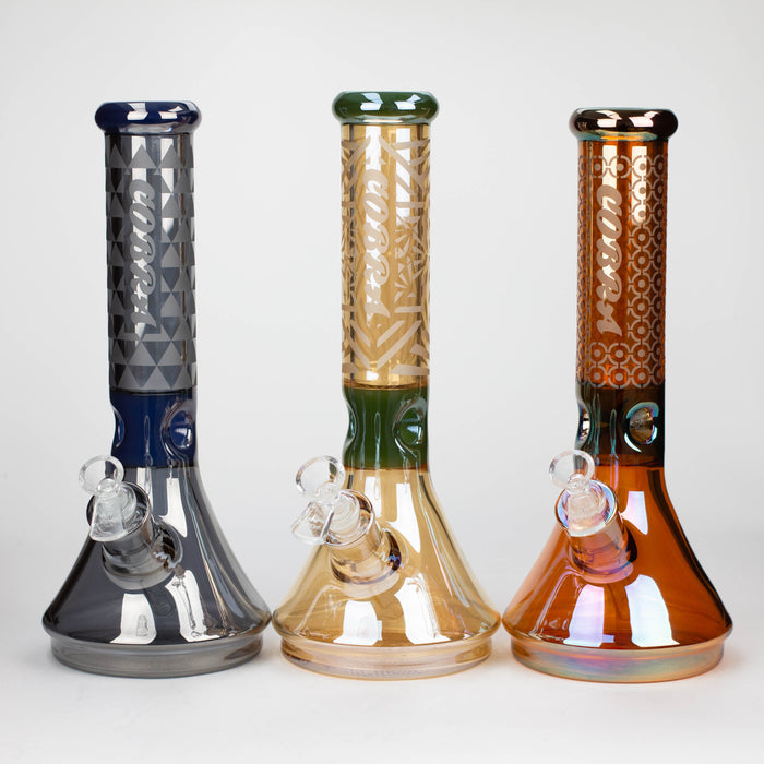 COBRA | 13" Eletroplate 7 mm Glass Beaker Bong [LL1026] Glass Bong JJ Distribution