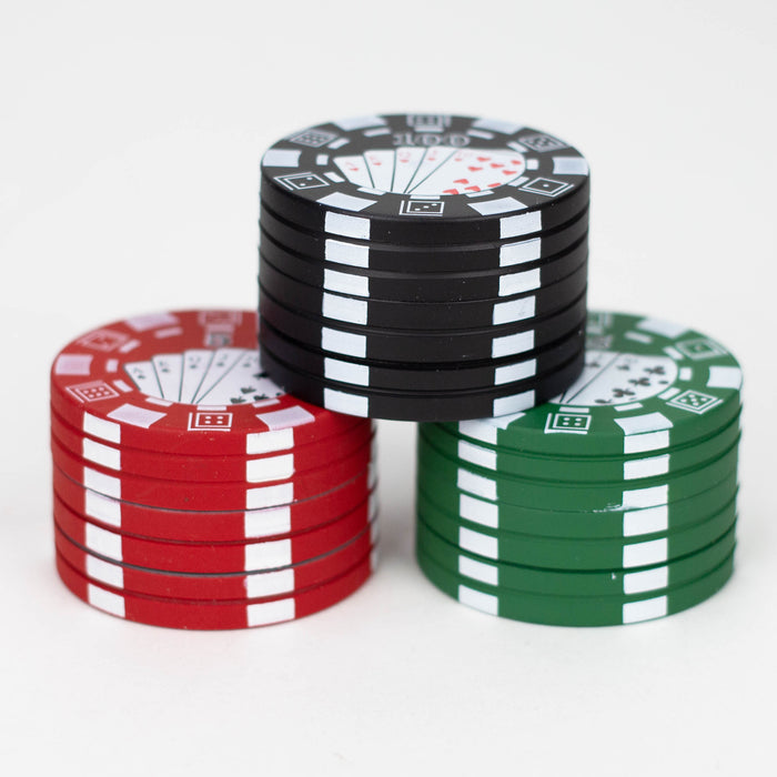 1.5" Casino Chips Metal Grinder 3 Layers Box of 12 [GZ371] Display 777 Smoke