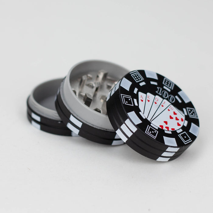 1.5" Casino Chips Metal Grinder 3 Layers Box of 12 [GZ371] Display 777 Smoke