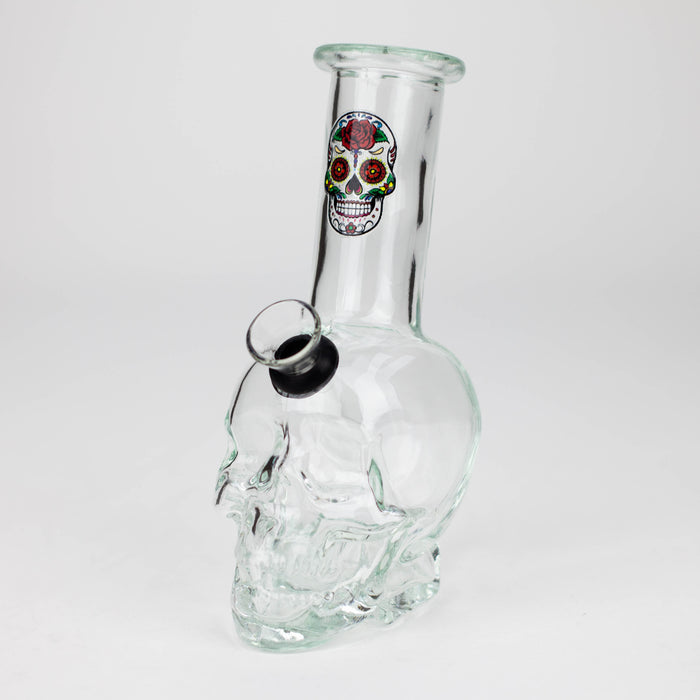 Z6" Mini Skull base soft glass water bong [BS11] Glass Bong 777 Smoke