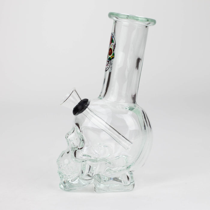 Z6" Mini Skull base soft glass water bong [BS11] Glass Bong 777 Smoke