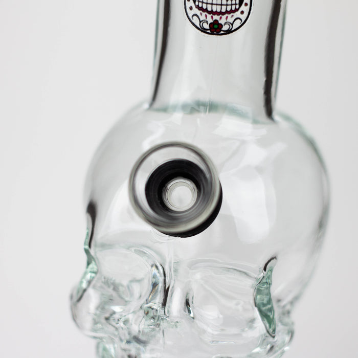 Z6" Mini Skull base soft glass water bong [BS11] Glass Bong 777 Smoke