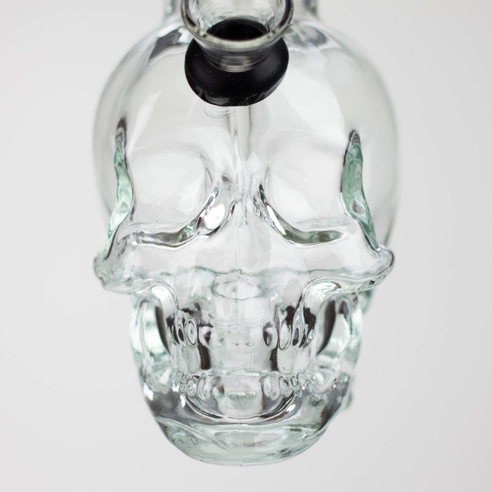 Z6" Mini Skull base soft glass water bong [BS11] Glass Bong 777 Smoke
