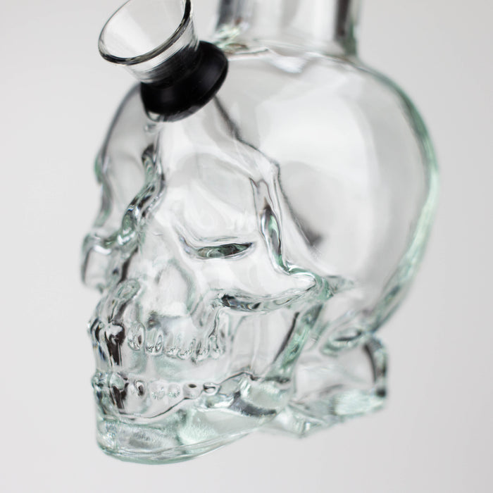 Z6" Mini Skull base soft glass water bong [BS11] Glass Bong 777 Smoke