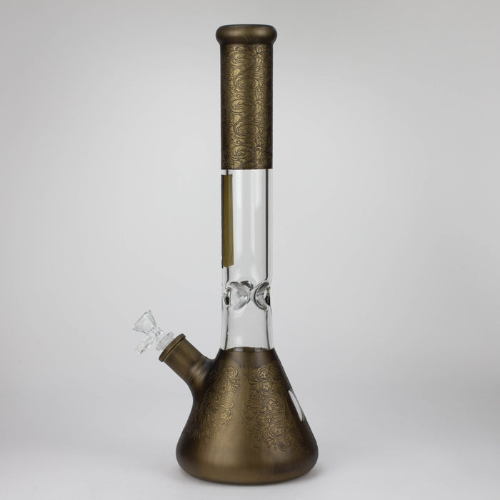 NG | 18 inch 7mm Sandblasted Metallic Beaker [L732] Glass Bong High-End Brands Glass