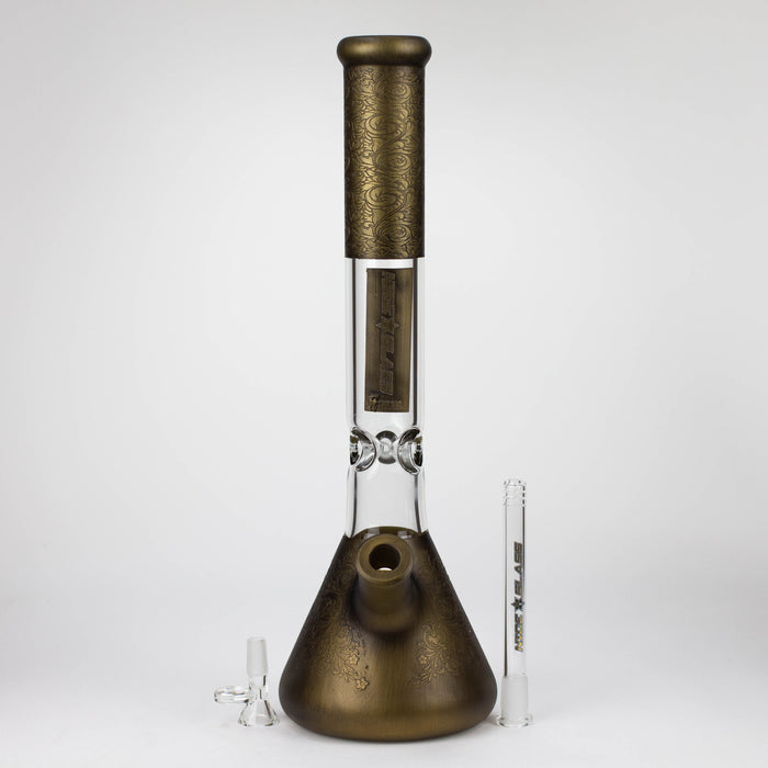NG | 18 inch 7mm Sandblasted Metallic Beaker [L732] Glass Bong High-End Brands Glass