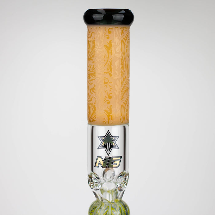 NG | 18.5 inch Sandblasted Filigree Beaker [S397] Glass Bong High-End Brands Glass