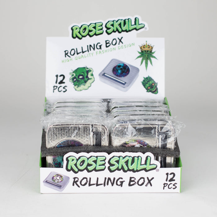 Rose Skull | 70mm Box-Type Automatic Rolling machine Box of 12 Roller 777 Smoke