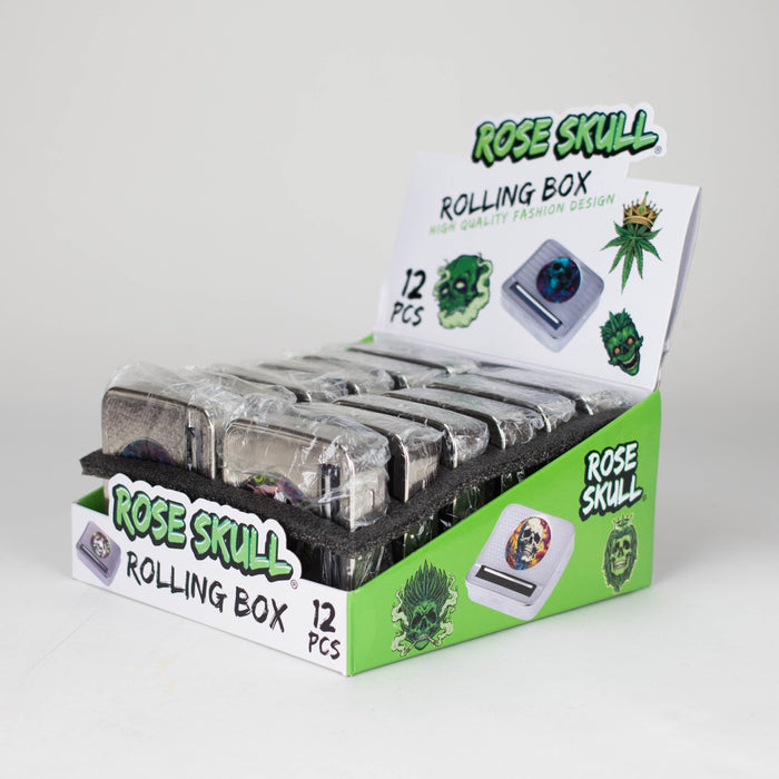 Rose Skull | 70mm Box-Type Automatic Rolling machine Box of 12 Roller 777 Smoke