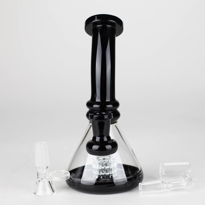 Z7" 2-in-1 Color accented Rig with perc (Banger and Bowl Included) Glass Rig 777 Smoke