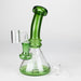 Z7" 2-in-1 Color accented Rig with perc (Banger and Bowl Included) Glass Rig 777 Smoke Green