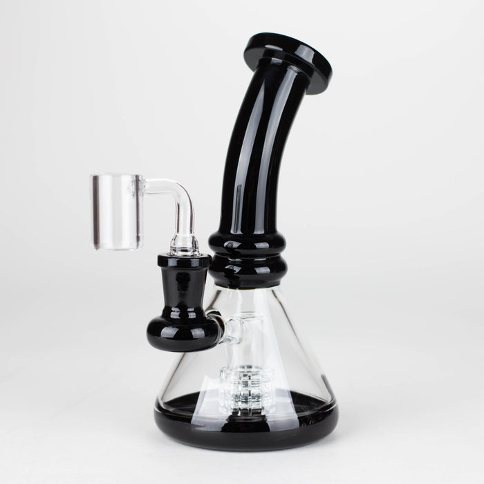 Z7" 2-in-1 Color accented Rig with perc (Banger and Bowl Included) Glass Rig 777 Smoke