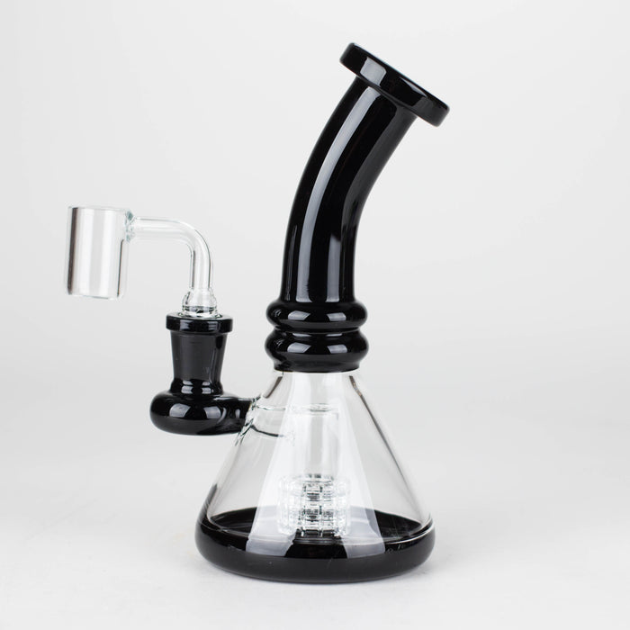 Z7" 2-in-1 Color accented Rig with perc (Banger and Bowl Included) Glass Rig 777 Smoke