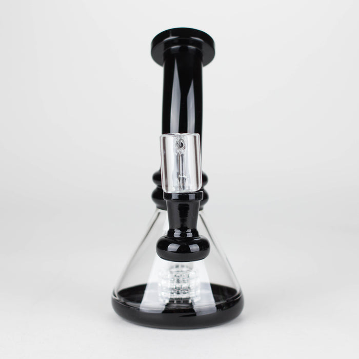 Z7" 2-in-1 Color accented Rig with perc (Banger and Bowl Included) Glass Rig 777 Smoke