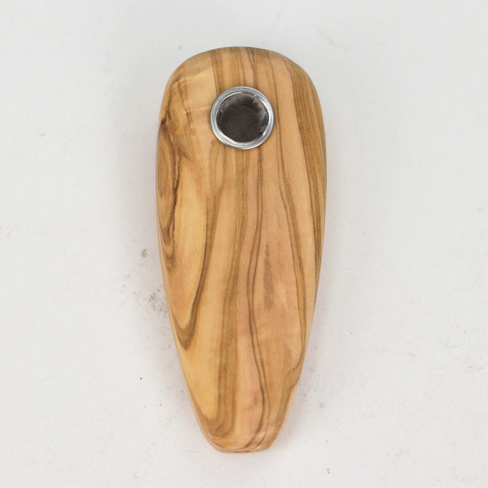VOW | Olive Wood Simple Pipe/Smoker's Gift Wooden Hand Pipe Variety Olive Wood