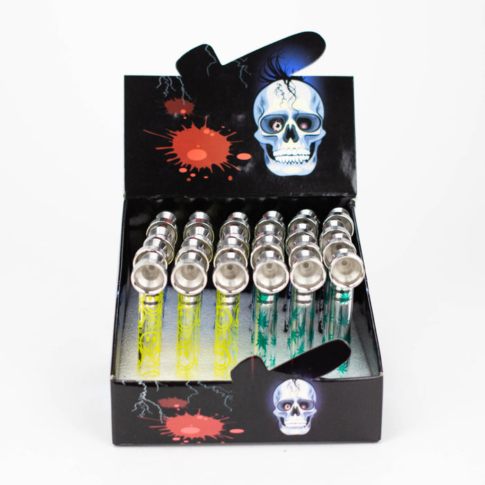 3.5" Glass mini pipe Box of 24 [P01] Glass Pipe 777 Smoke