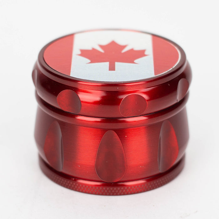 Z2.2" Drum Shape Metal Grinder With Canada Flag 4 Layers Box of 6 [GZ6278] Display Pack 777 Smoke