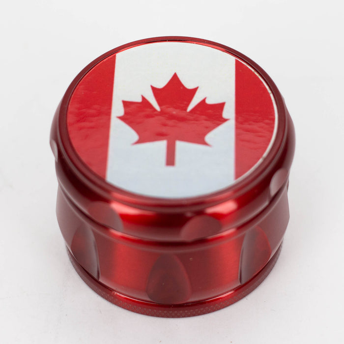 Z2.2" Drum Shape Metal Grinder With Canada Flag 4 Layers Box of 6 [GZ6278] Display Pack 777 Smoke