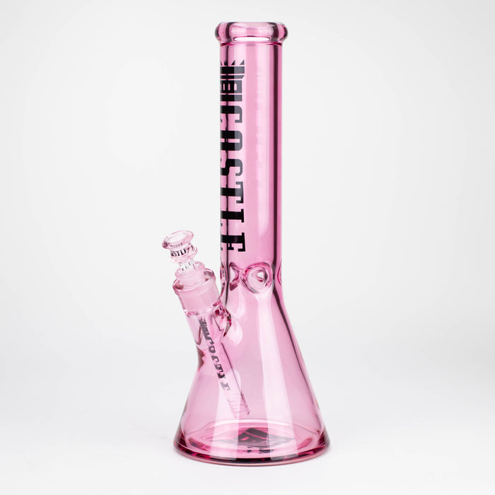 Castle Glassworks | 14" Electroplated Beaker [C-004] Glass Bong Castle Glassworks Pink