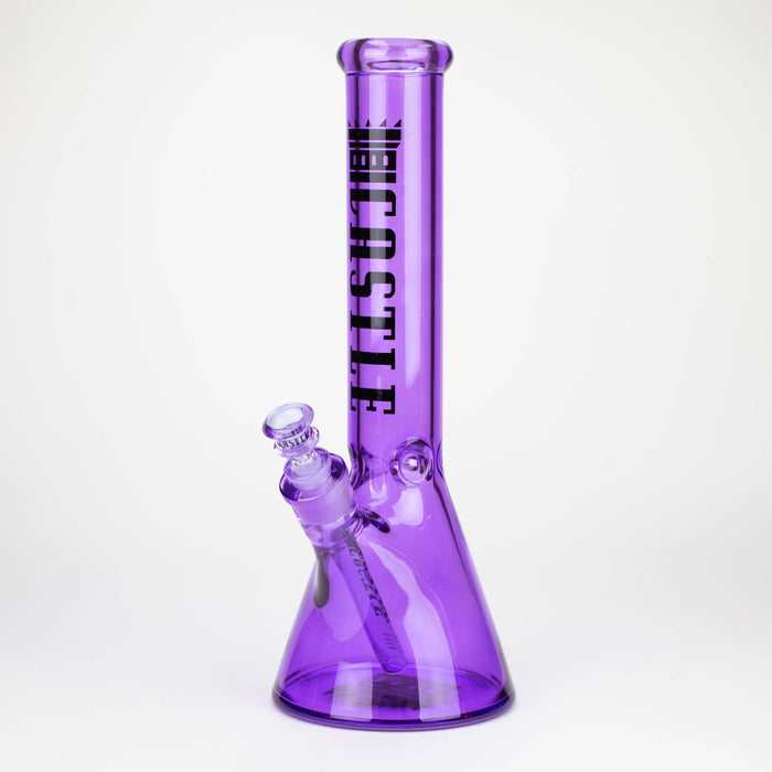 Castle Glassworks | 14" Electroplated Beaker [C-004] Glass Bong Castle Glassworks Purple