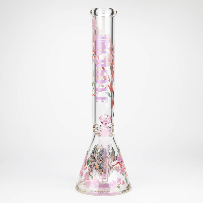 Castle Glassworks | 16" Cherry Blossom Beaker Glass Bong Castle Glassworks
