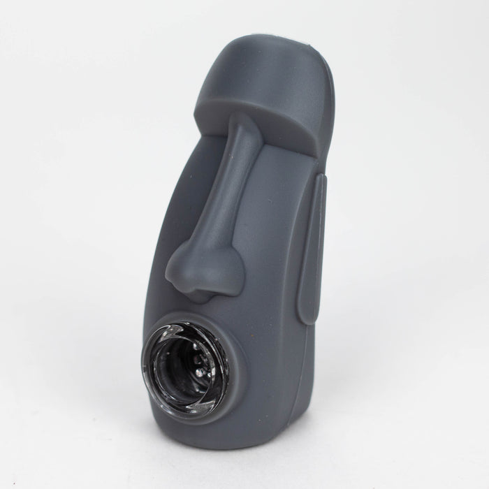 3.5" Resurrected stone head statue hand pipe [H261] Silicone Pipe YHS Smoke