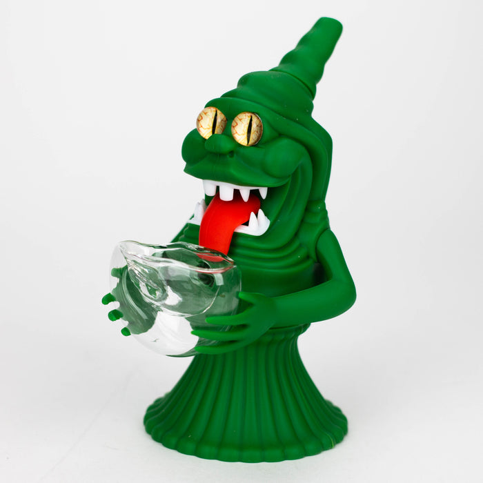 6" Green faced monster smoke water pipe [H258]