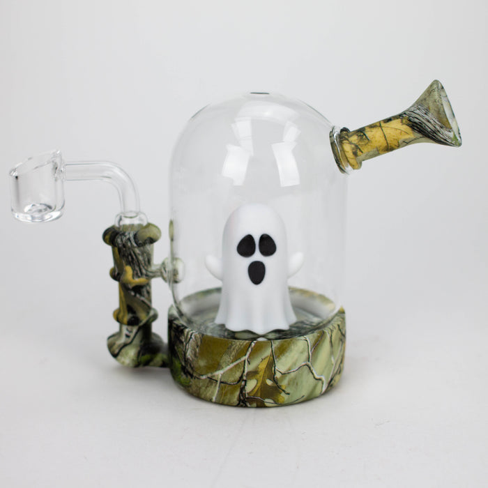 6'' Ghost Rig-Assorted [H194A] Resin · Silicone Rig YHS Smoke