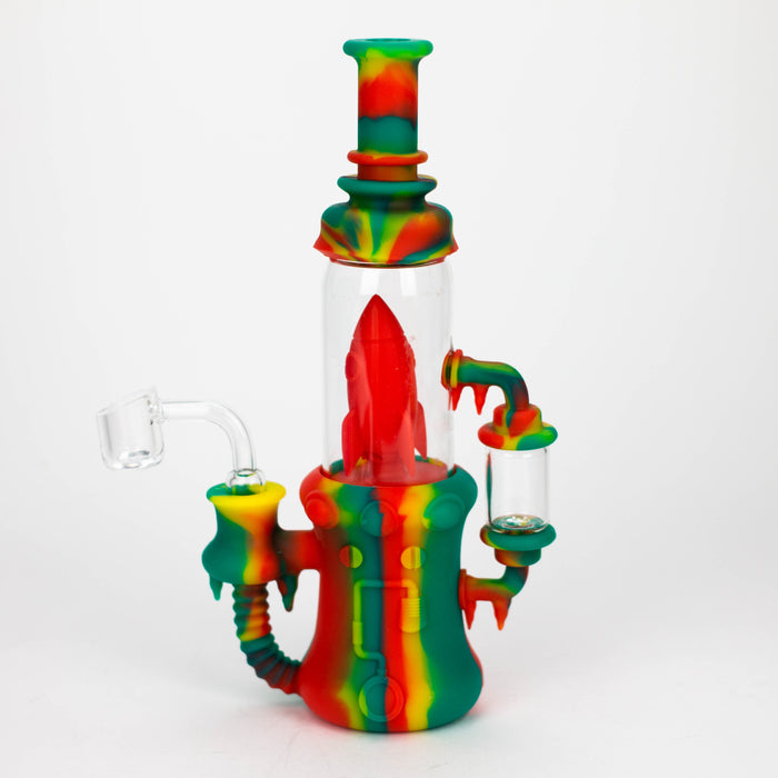 9'' Spaceship Rig-Assorted [H211] Resin · Silicone Rig YHS Smoke