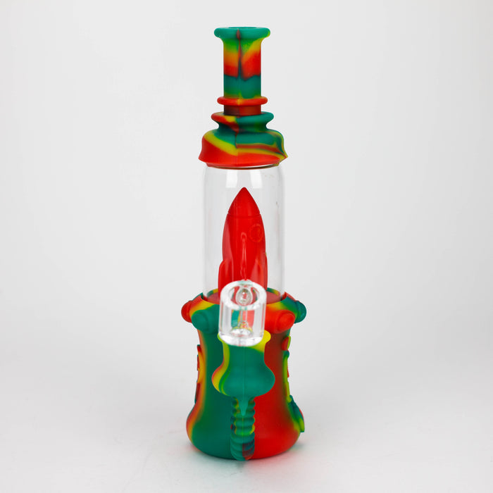 9'' Spaceship Rig-Assorted [H211] Resin · Silicone Rig YHS Smoke