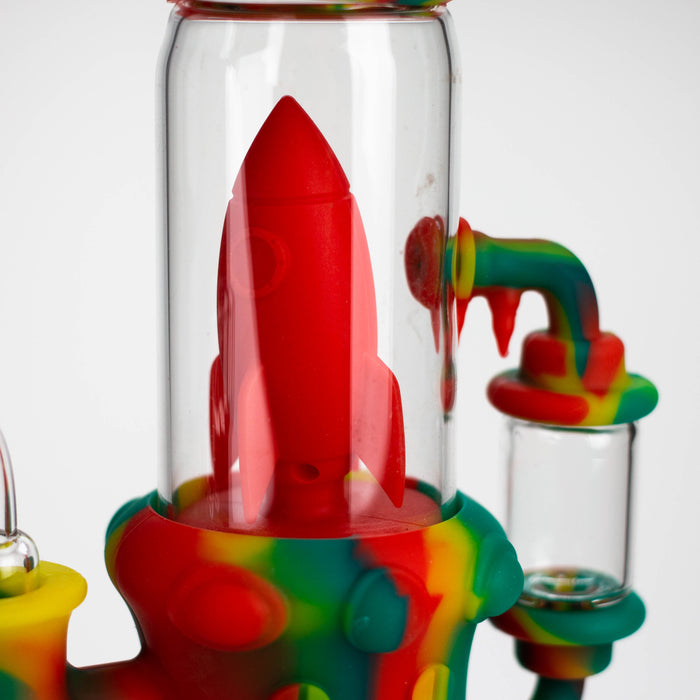 9'' Spaceship Rig-Assorted [H211] Resin · Silicone Rig YHS Smoke