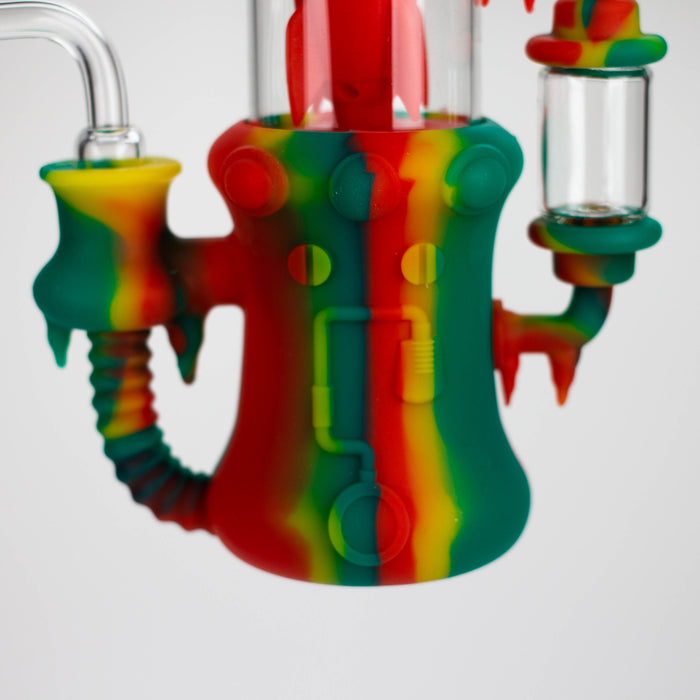 9'' Spaceship Rig-Assorted [H211] Resin · Silicone Rig YHS Smoke