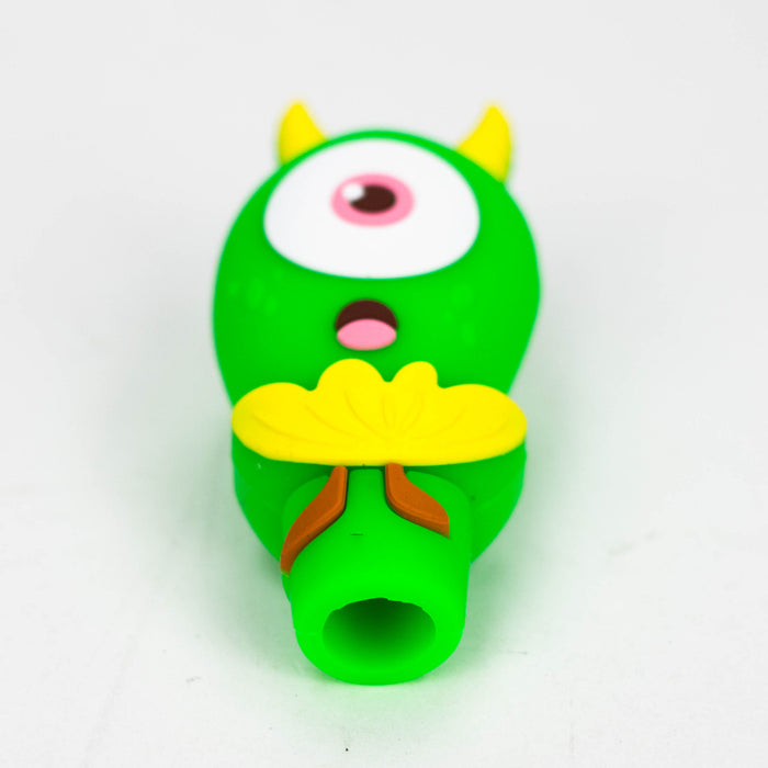 3.5" One-Eyed Eggplant Smoking Hand Pipe-Assorted [H326] Silicone Pipe YHS Smoke