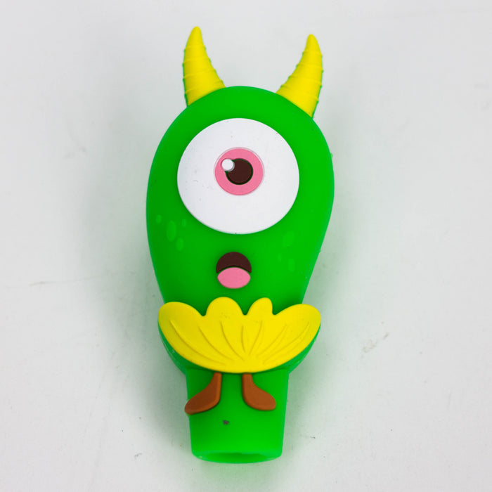 3.5" One-Eyed Eggplant Smoking Hand Pipe-Assorted [H326] Silicone Pipe YHS Smoke