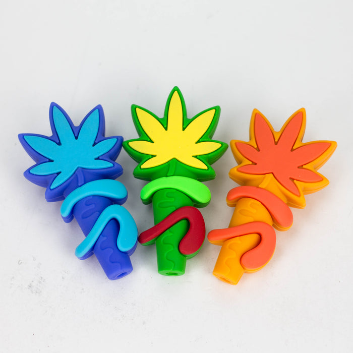 3" 710 marijuana leaf hand pipe-Assorted [H303] Silicone Pipe YHS Smoke