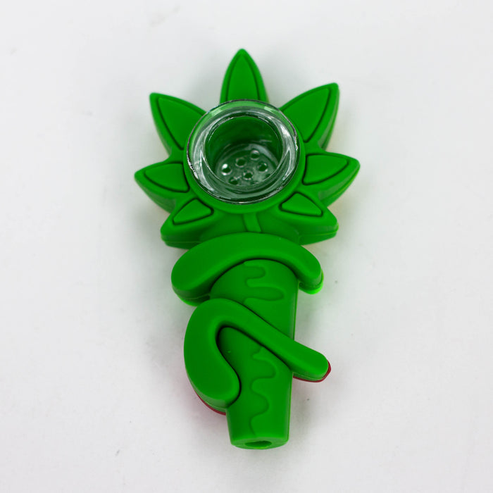 3" 710 marijuana leaf hand pipe-Assorted [H303] Silicone Pipe YHS Smoke